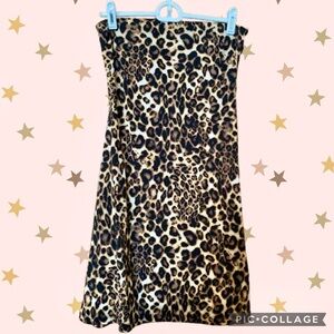 Lipstick Leopard Strapless Dress Cage Back